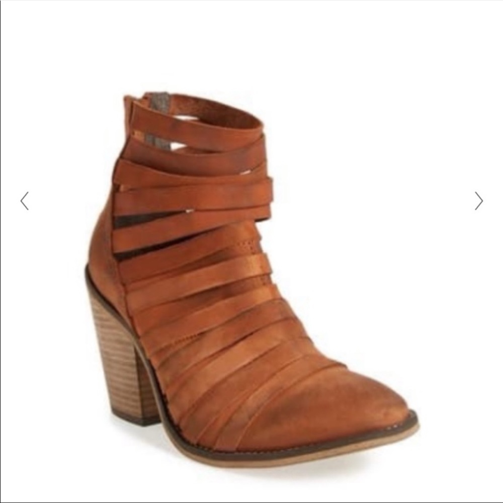 Free People Hybrid Leather Strappy Booties